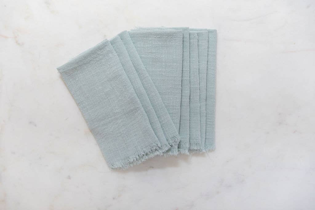 Sage Green Cotton Gauze Linen Napkins | Set of 4