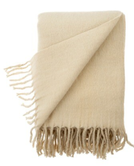 Alpes Merino Wool Throw Cream