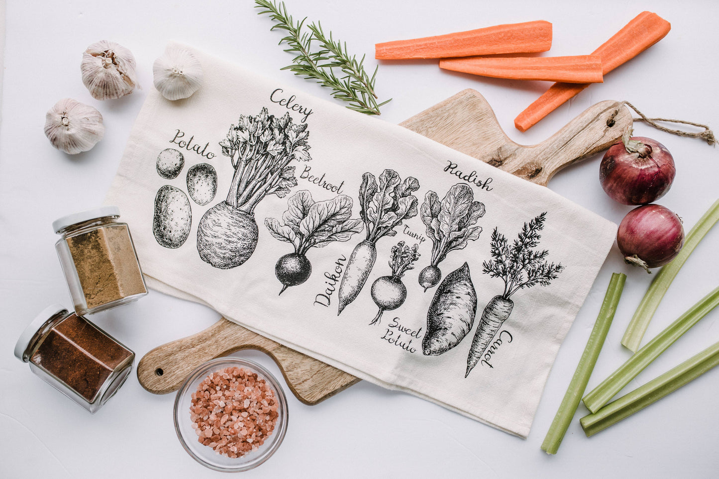 Root Vegetable Tea Towel